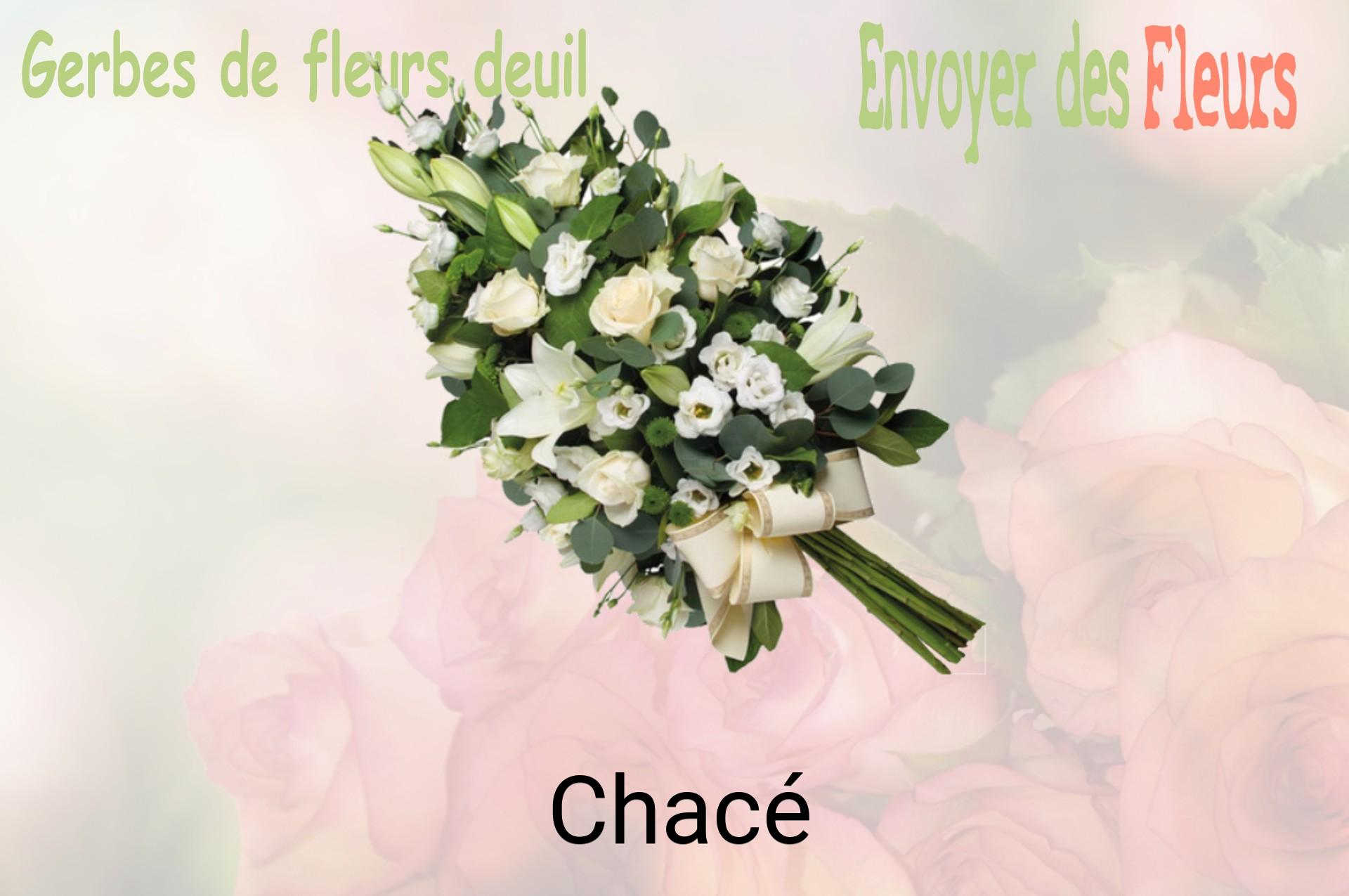 Gerbe de fleurs de deuil livrée à Chacé